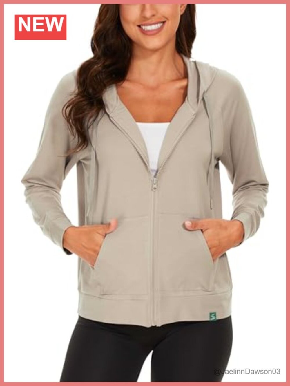 Bamboo Viscose Terry Full Zip Hoodie Lightweight Women's Sweatshirt